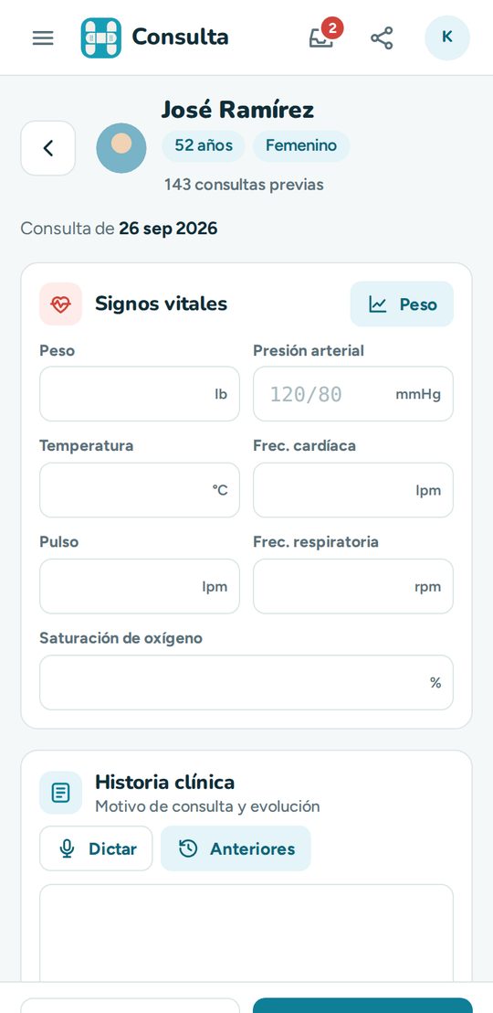 Consulta con dictado por voz